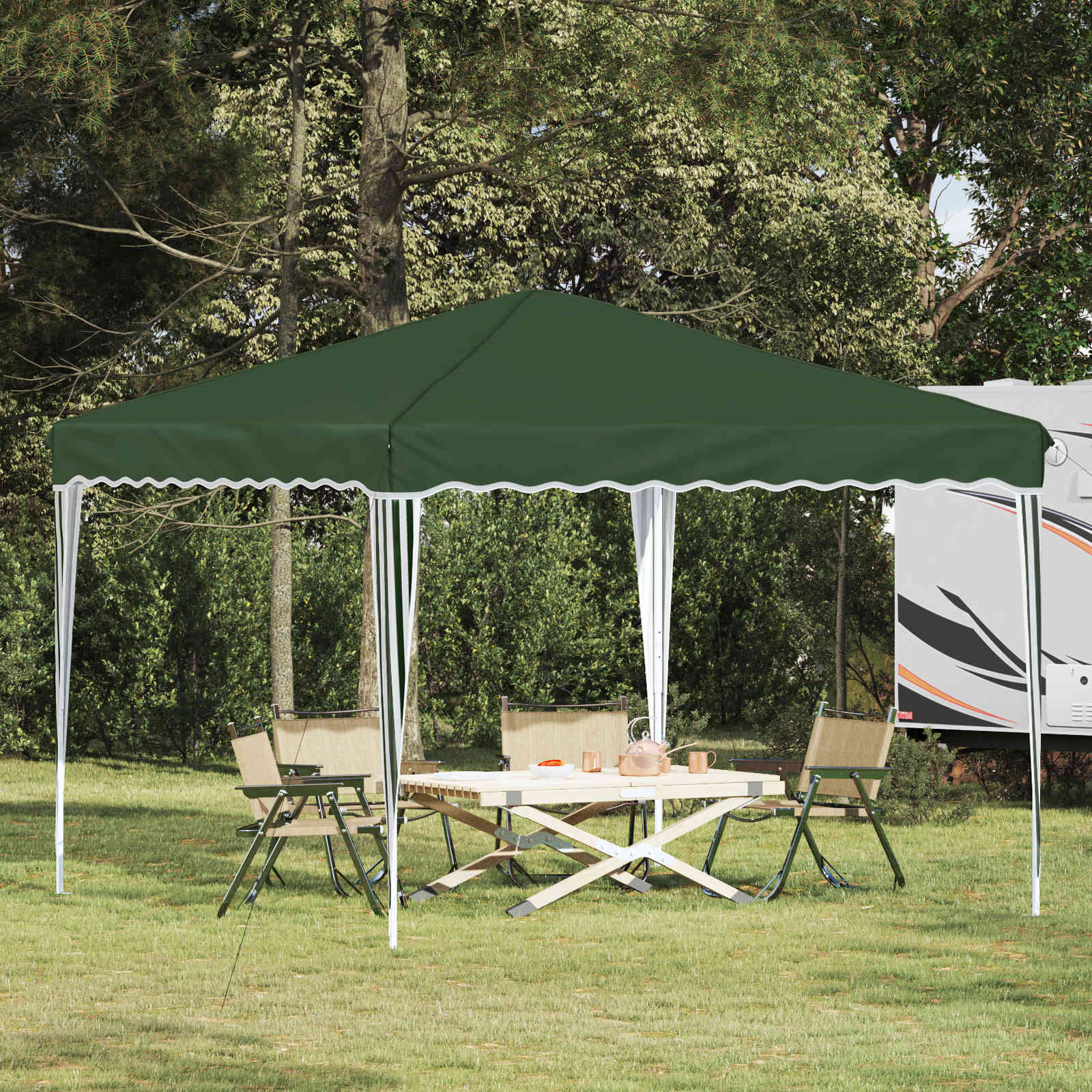 Pop-up Feesttent Groen 288 x 288 x 245 cm Oxford Stof image 1
