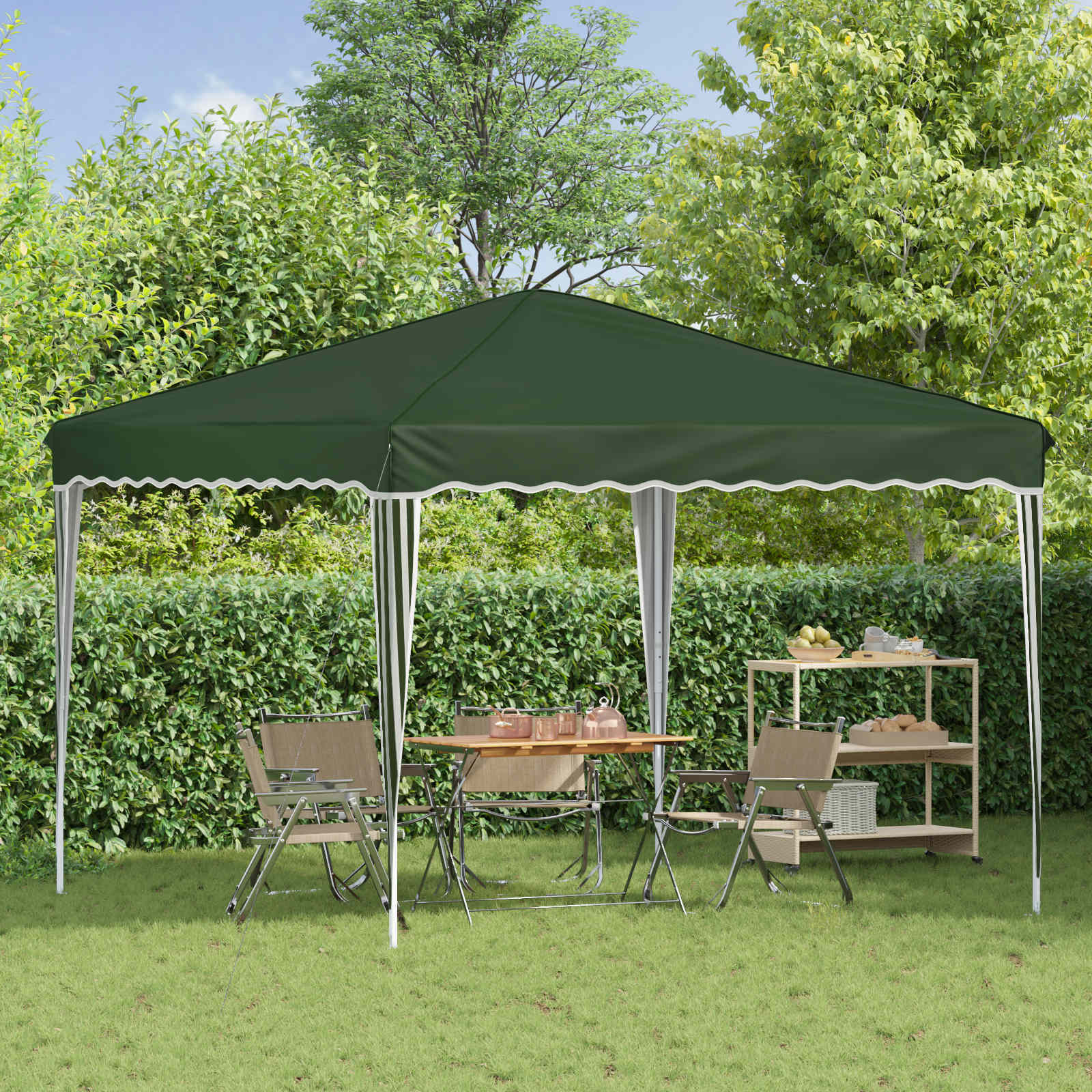 Pop-up Feesttent Groen 288 x 288 x 245 cm Oxford Stof image 3