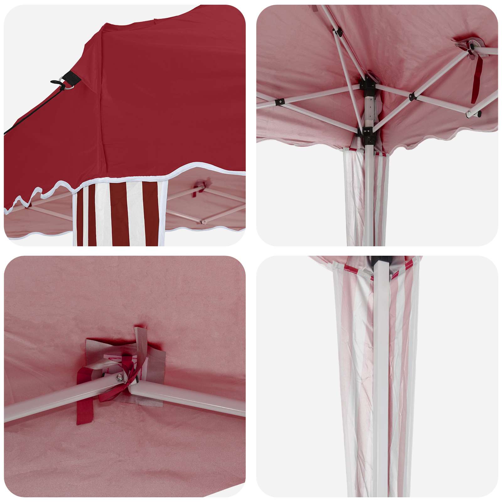 Pop-up Feesttent Bordeauxrood 288 x 288 x 245 cm Oxford Stof image 9