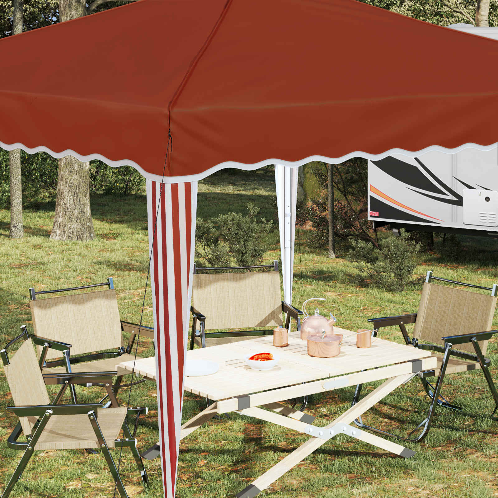 Pop-up Feesttent Terracotta 288 x 288 x 245 cm Oxford Stof image 4