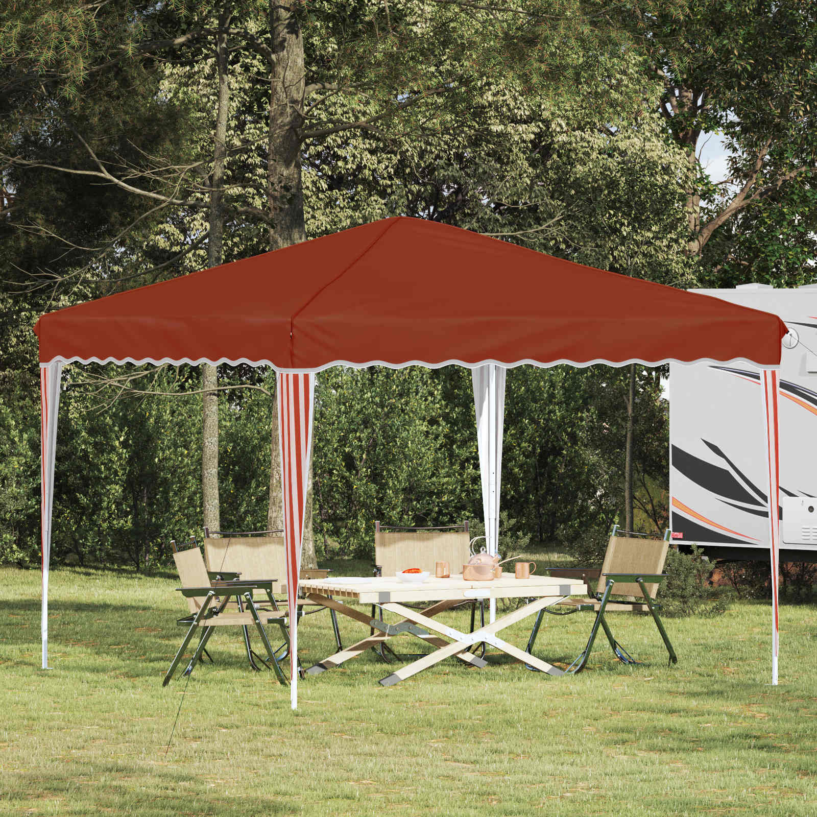 Pop-up Feesttent Terracotta 288 x 288 x 245 cm Oxford Stof image 1