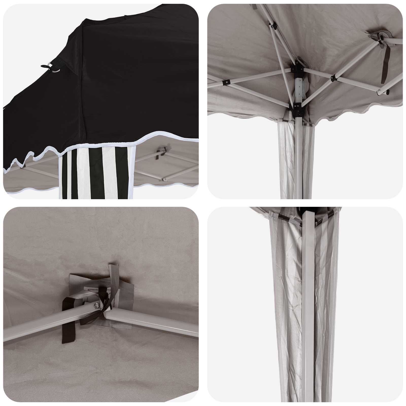 Pop-up Feesttent Zwart 288 x 288 x 245 cm Oxford Stof image 9