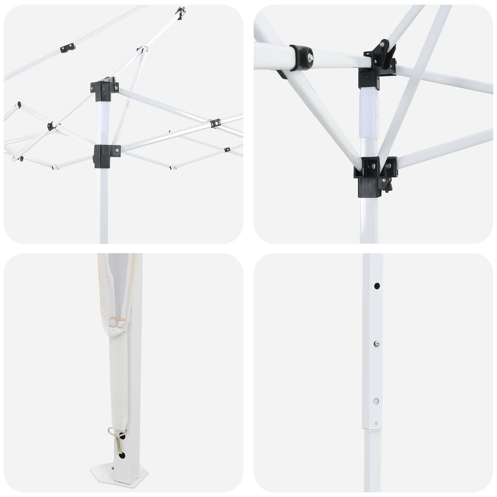 Zložljivi šotor za zabave krema 288 x 288 x 245 cm - slika 12