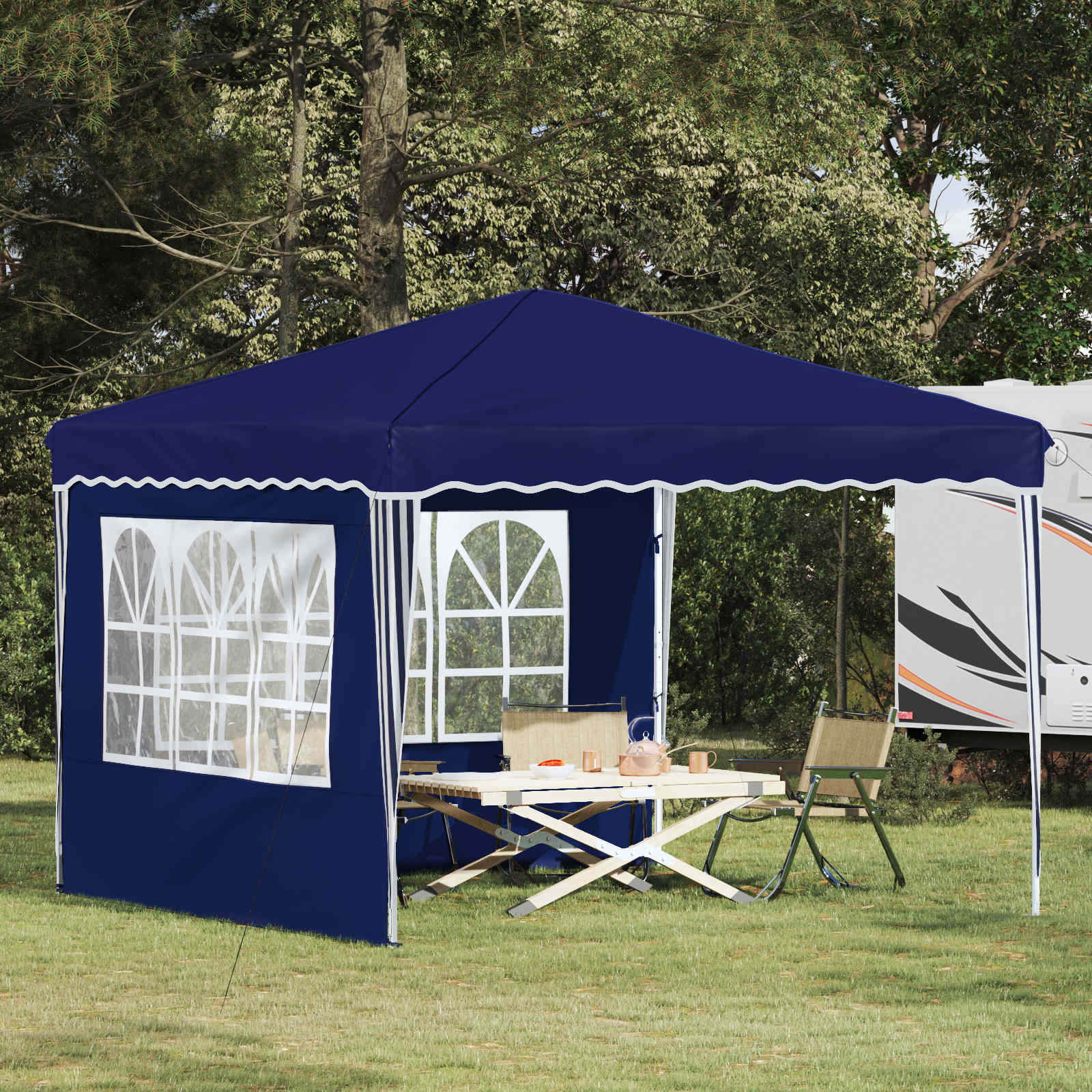 vidaXL Cort de Petrecere Pop-up albastru 288 x 288 x 245 cm