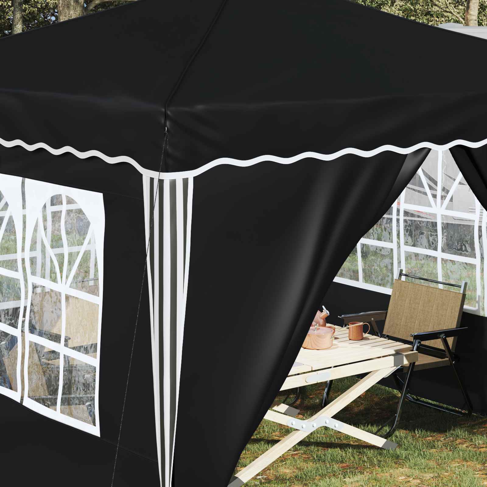 Pop-up Feesttent Antraciet 288 x 288 x 245 cm Oxford Stof image 4