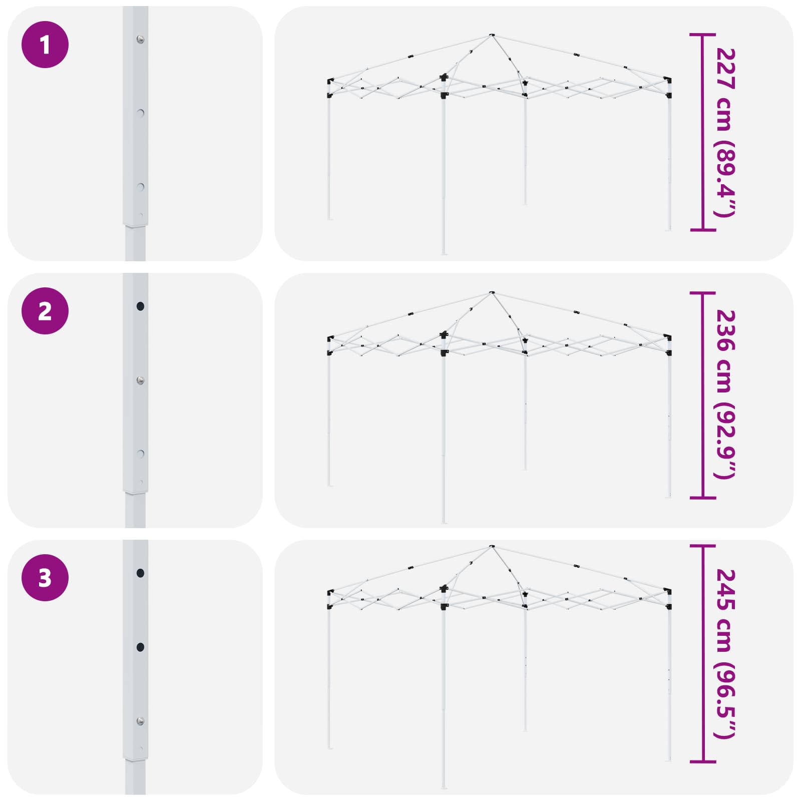 Pop-up Feesttent Zwart 288 x 288 x 245 cm Oxford Stof image 15