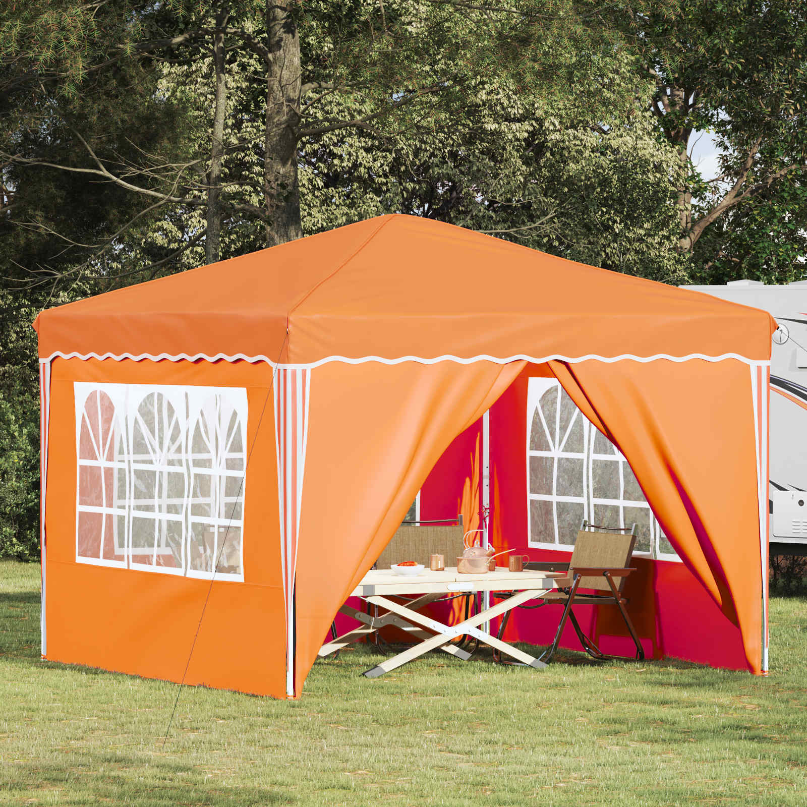 Pop-up Festtelt Orange 288 x 288 x 245 cm Oxford stof