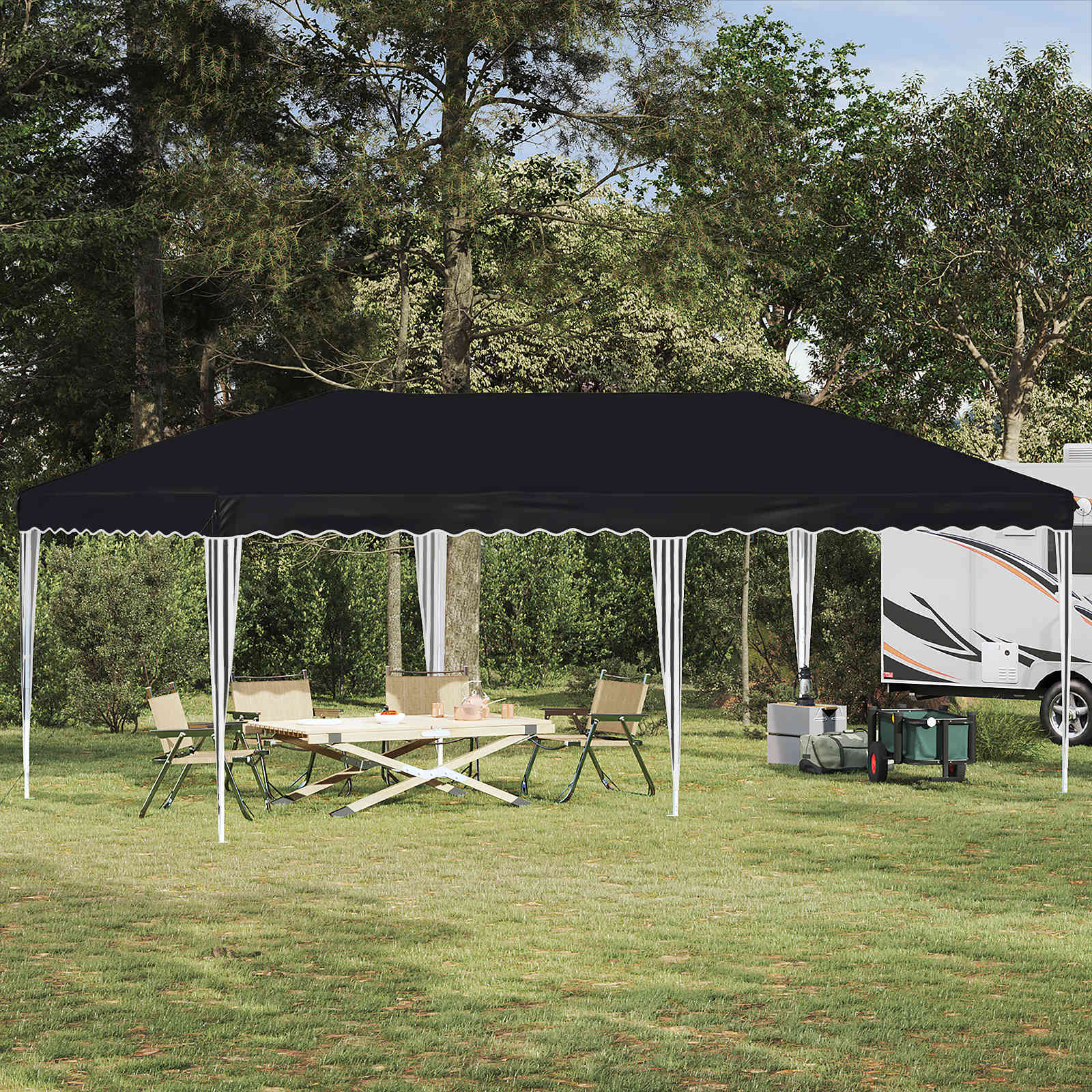 Pop-up Feesttent 575 x 290 x 245 cm Antracietkleurig image 1