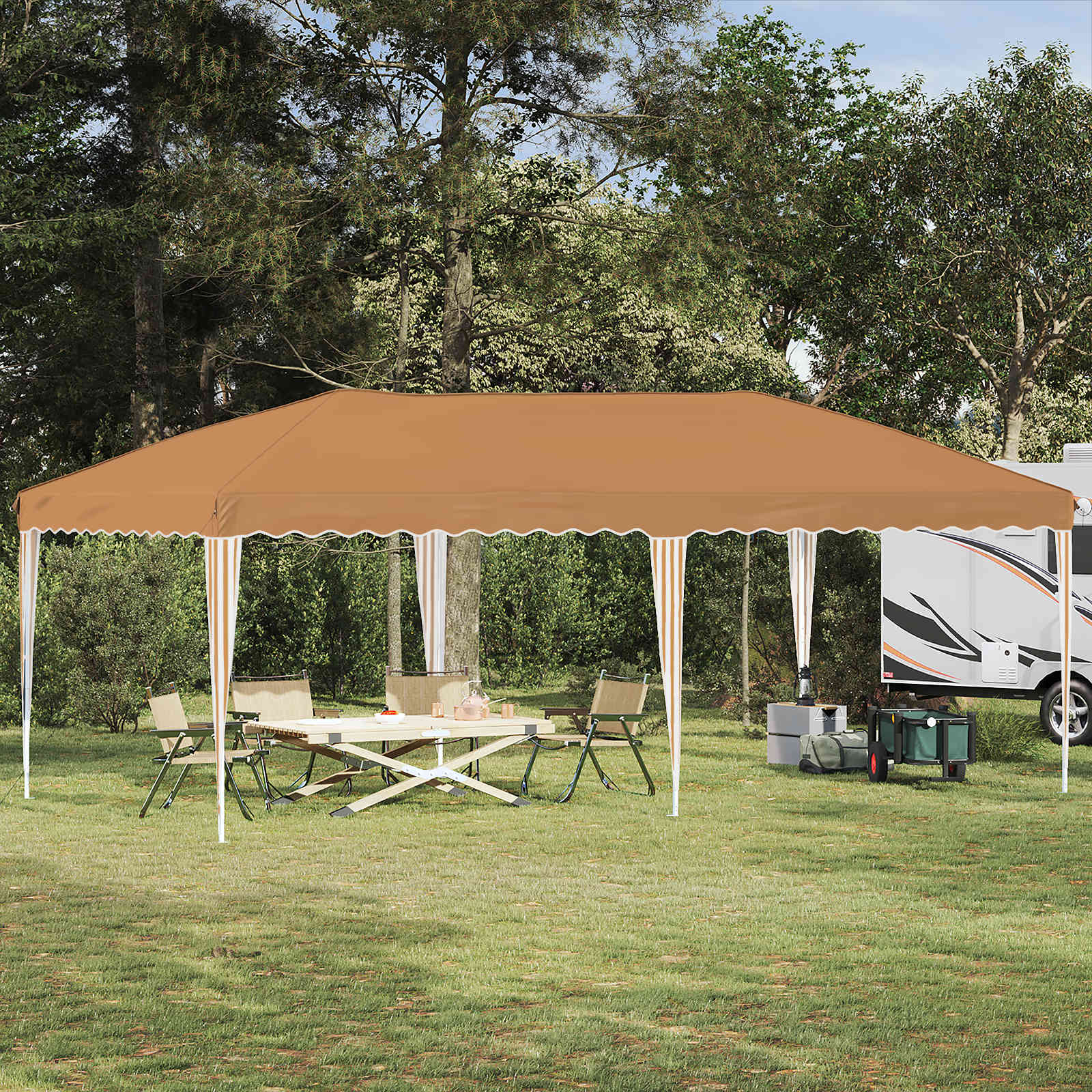 Pop-up Feesttent 575 x 290 x 245 cm Beige image 1