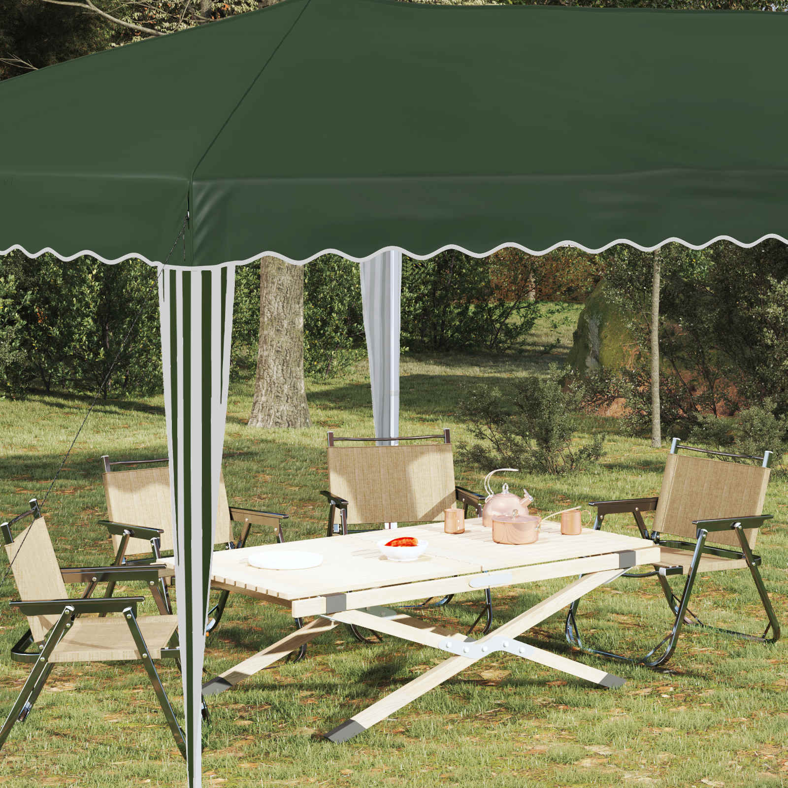 Pop-up Feesttent 575 x 290 x 245 cm Groen image 3
