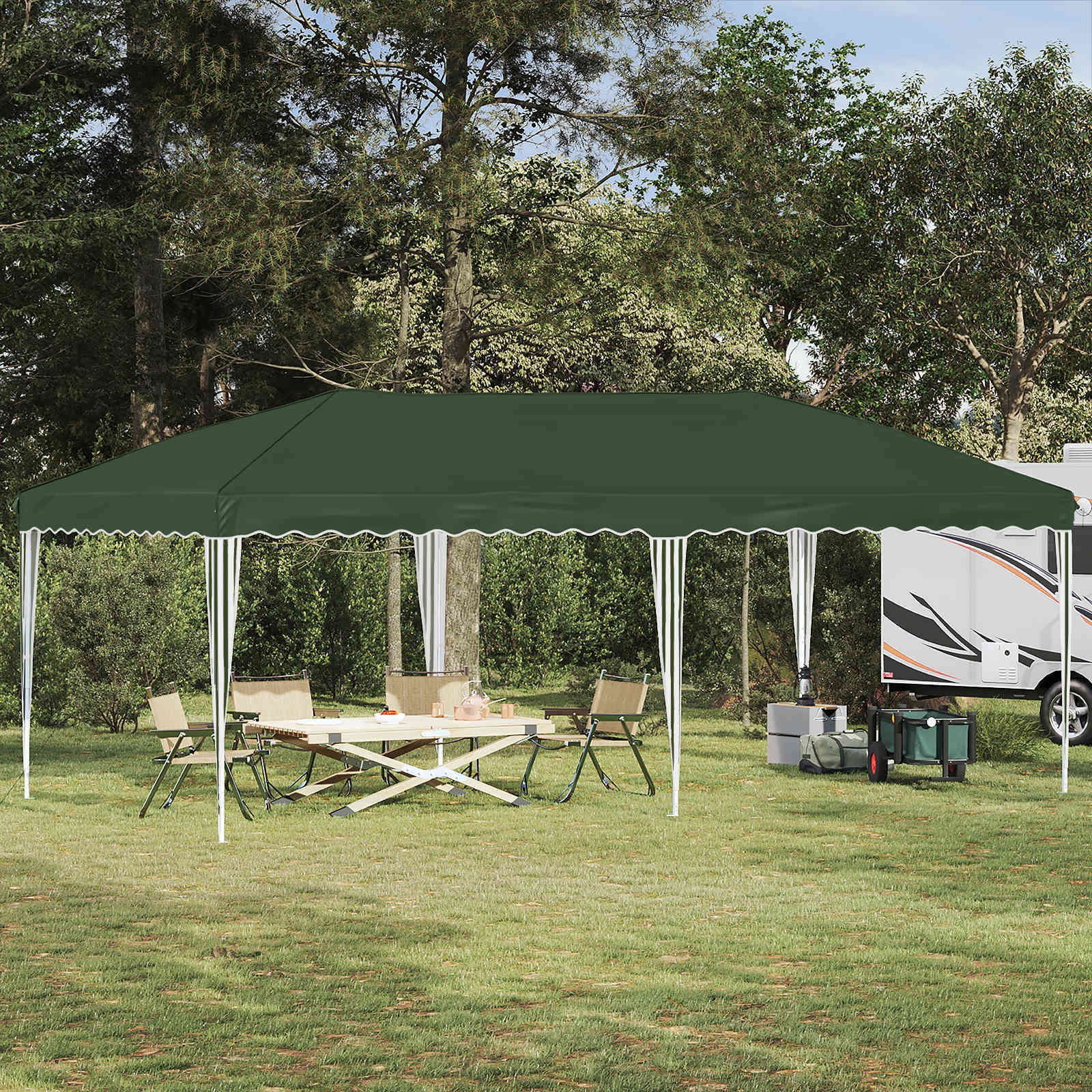 Pop-up Feesttent 575 x 290 x 245 cm Groen image 1
