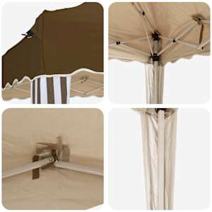 Párty stan s výsuvným stánkem 575 x 290 x 245 cm Taupe - obrázek 9
