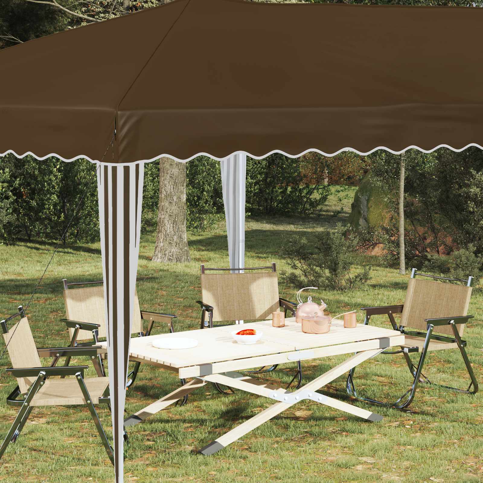 Pop-up Feesttent 575 x 290 x 245 cm Taupe image 3
