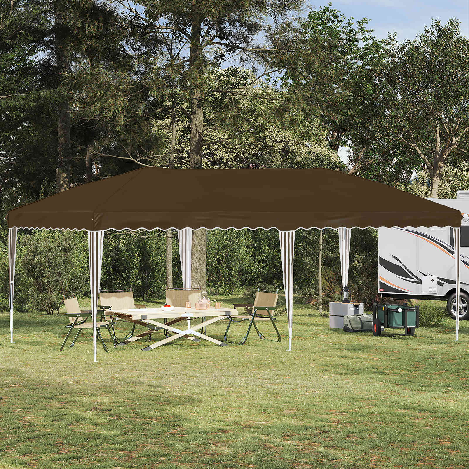 Pop-up Feesttent 575 x 290 x 245 cm Taupe image 1