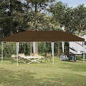 Párty stan s výsuvným stánkem 575 x 290 x 245 cm Taupe - obrázek 1
