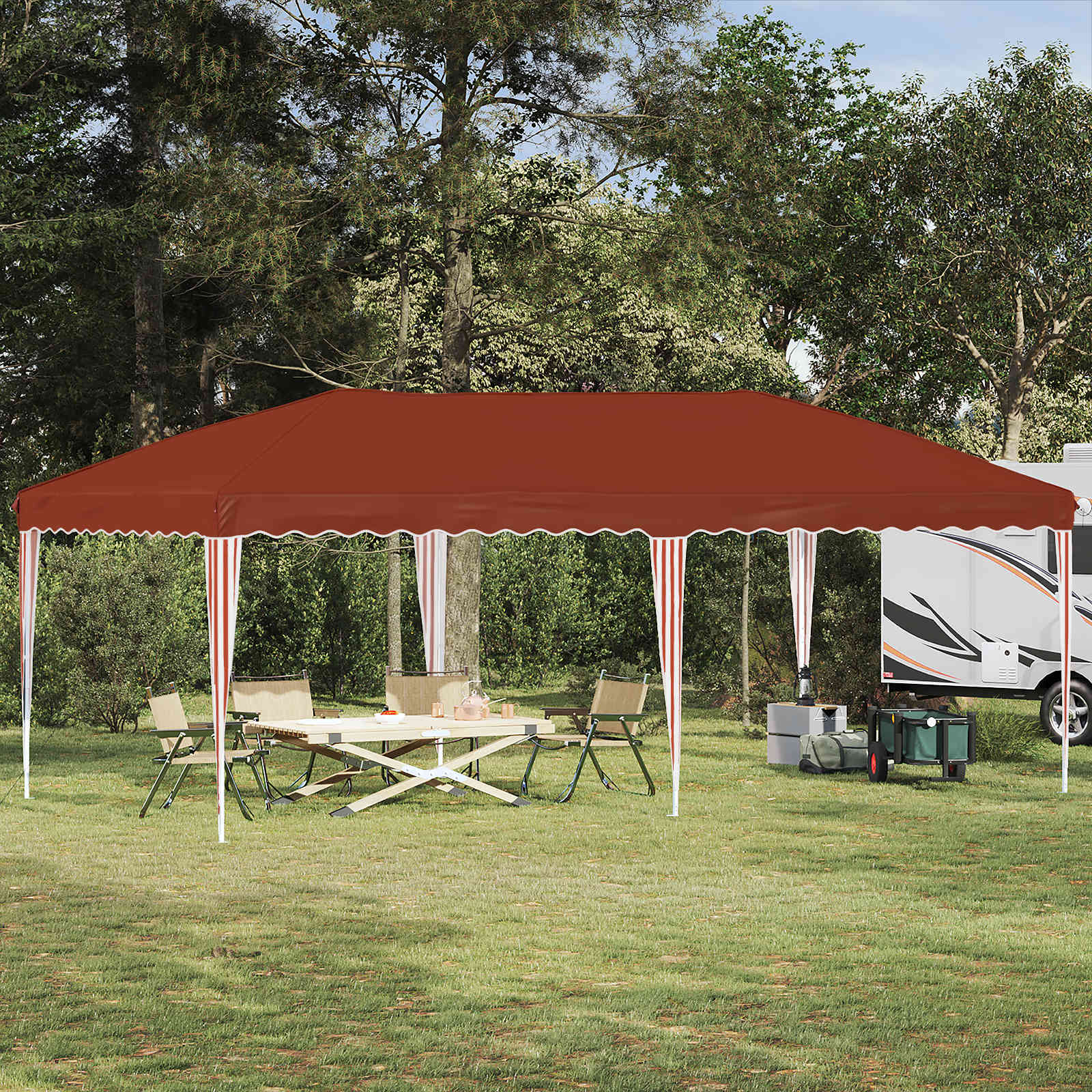 Pop-up Feesttent 575 x 290 x 245 cm Terracotta image 1
