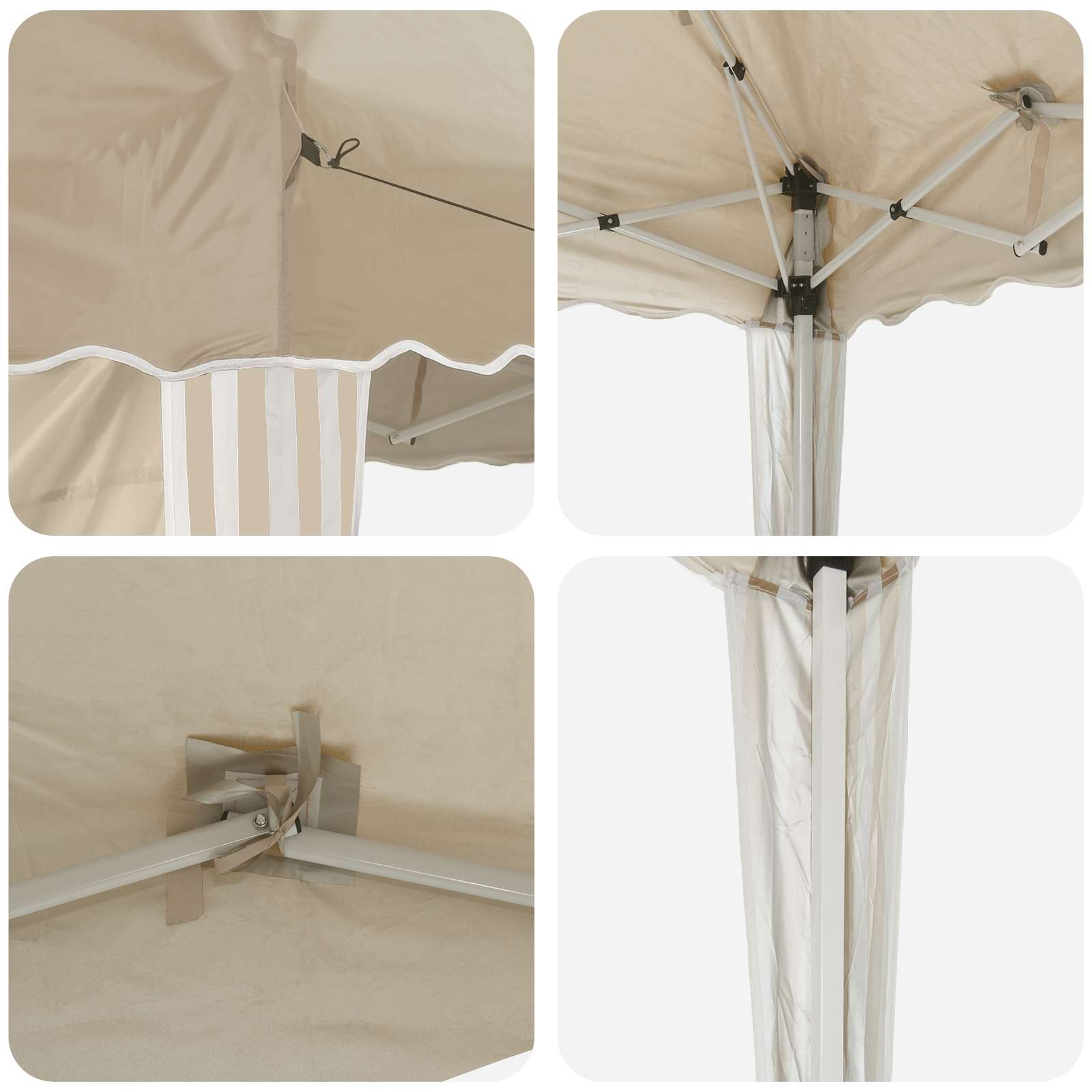 Pop-up Feesttent 575 x 289 x 245 cm Crèmekleurig image 10