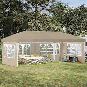 Zložljivi šotor za zabave 575 x 289 x 245 cm Krem