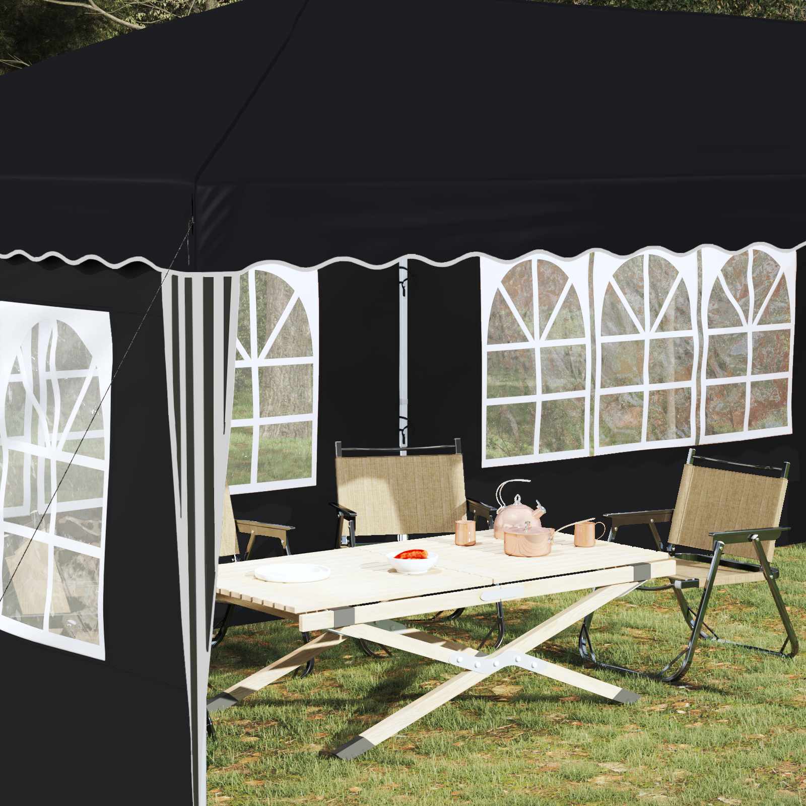 Pop-up Feesttent 575 x 289 x 245 cm Antracietkleurig image 3