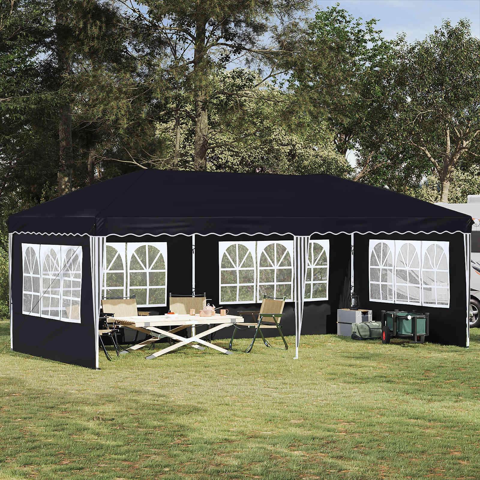Pop-up Feesttent 575 x 289 x 245 cm Antracietkleurig image 1