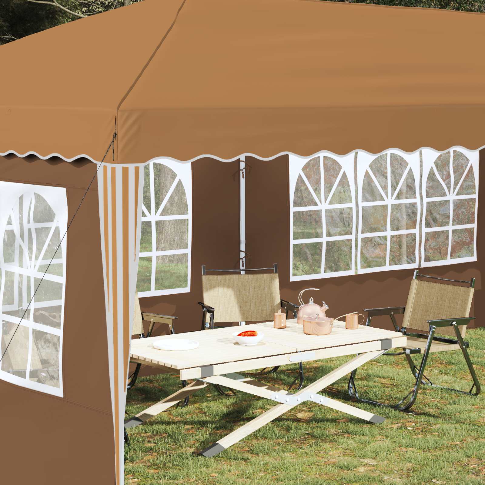 Pop-up Feesttent 575 x 289 x 245 cm Beige image 3