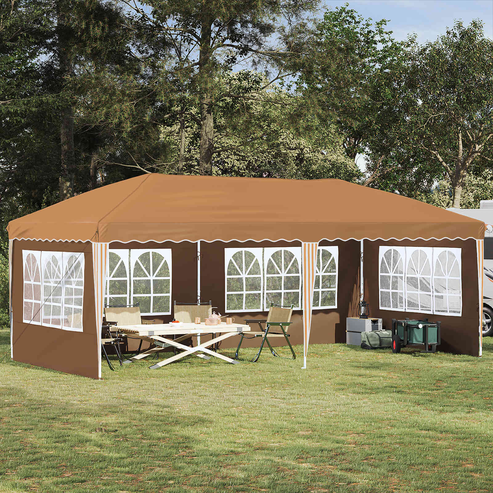 Pop-up Feesttent 575 x 289 x 245 cm Beige image 1
