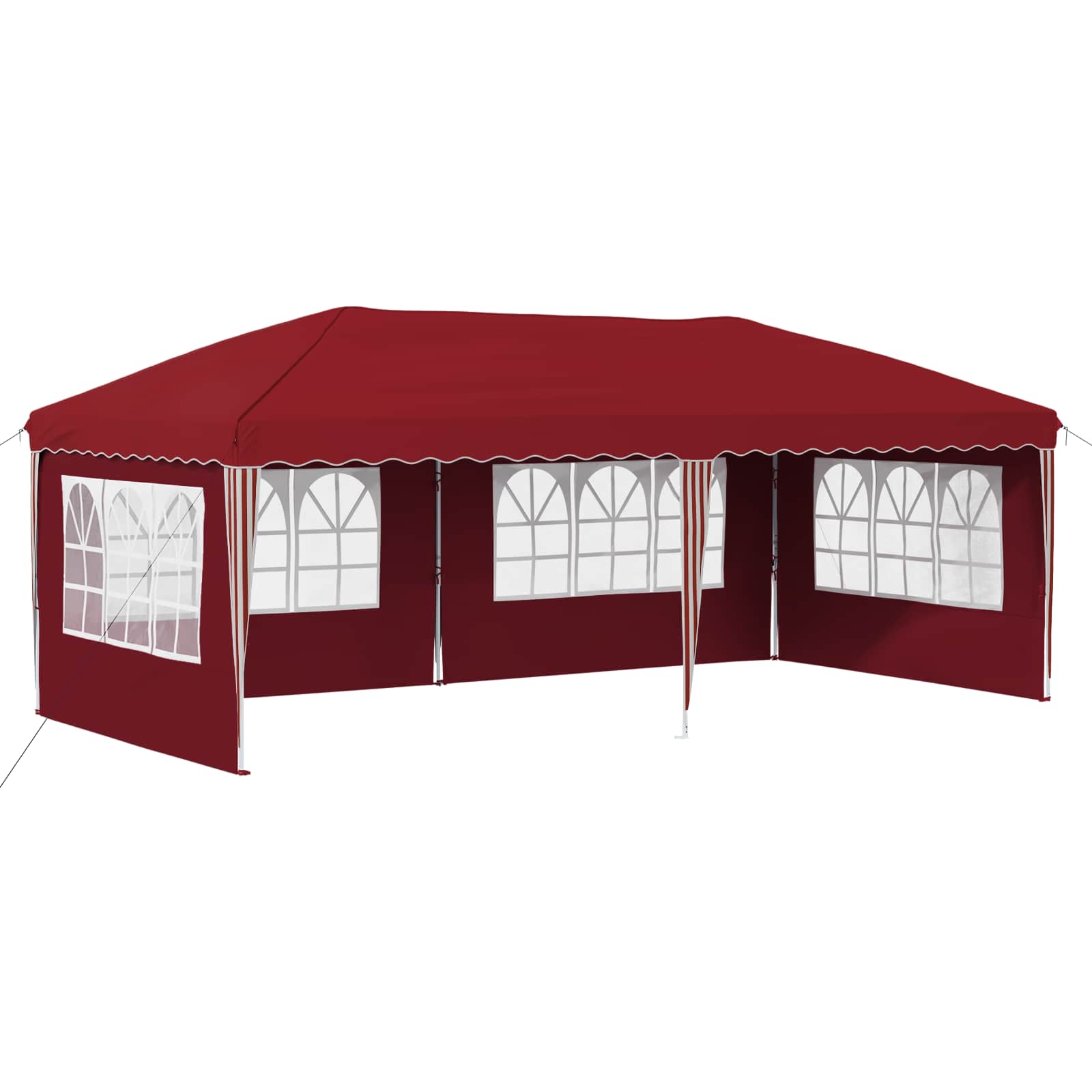 Pop-up Feesttent 575 x 289 x 245 cm Bordeauxrood image 2