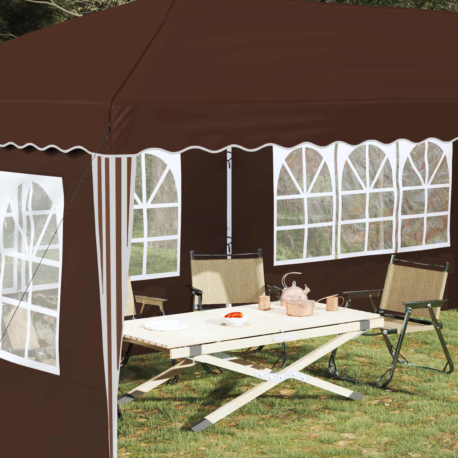 Pop-up Feesttent 575 x 289 x 245 cm Bruin image 3
