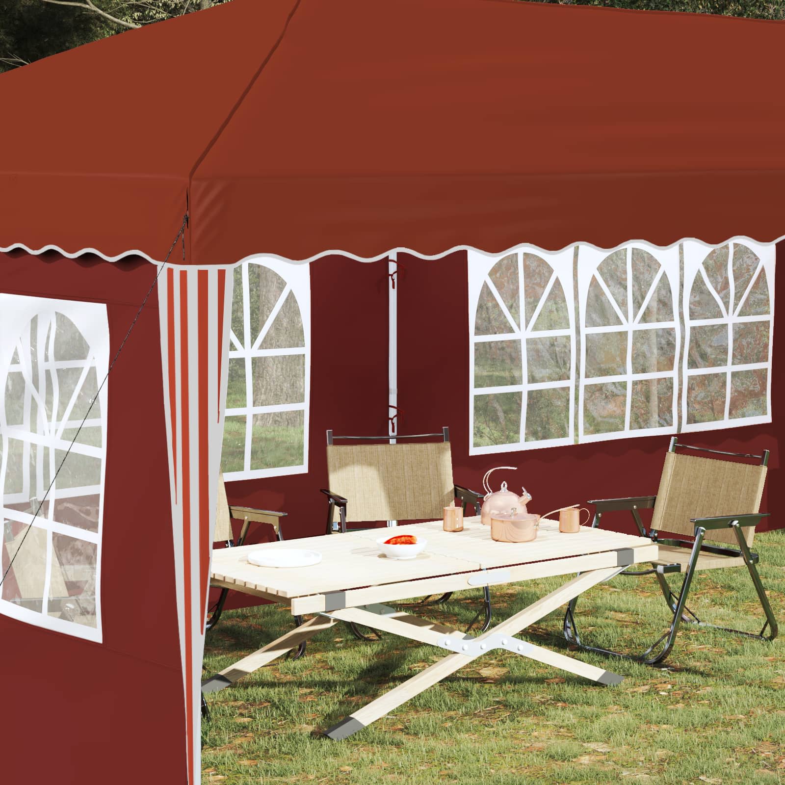 Pop-up Feesttent 575 x 289 x 245 cm Terracotta image 3