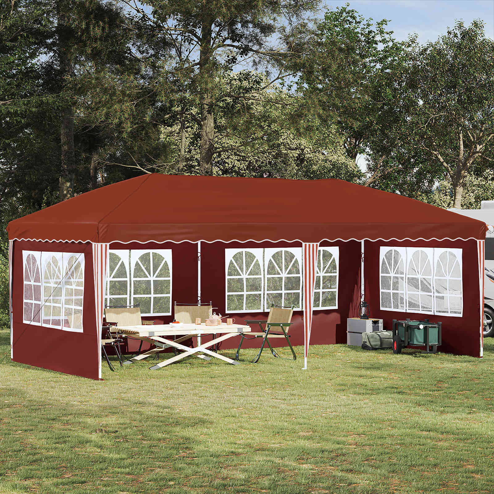 Pop-up Feesttent 575 x 289 x 245 cm Terracotta image 1