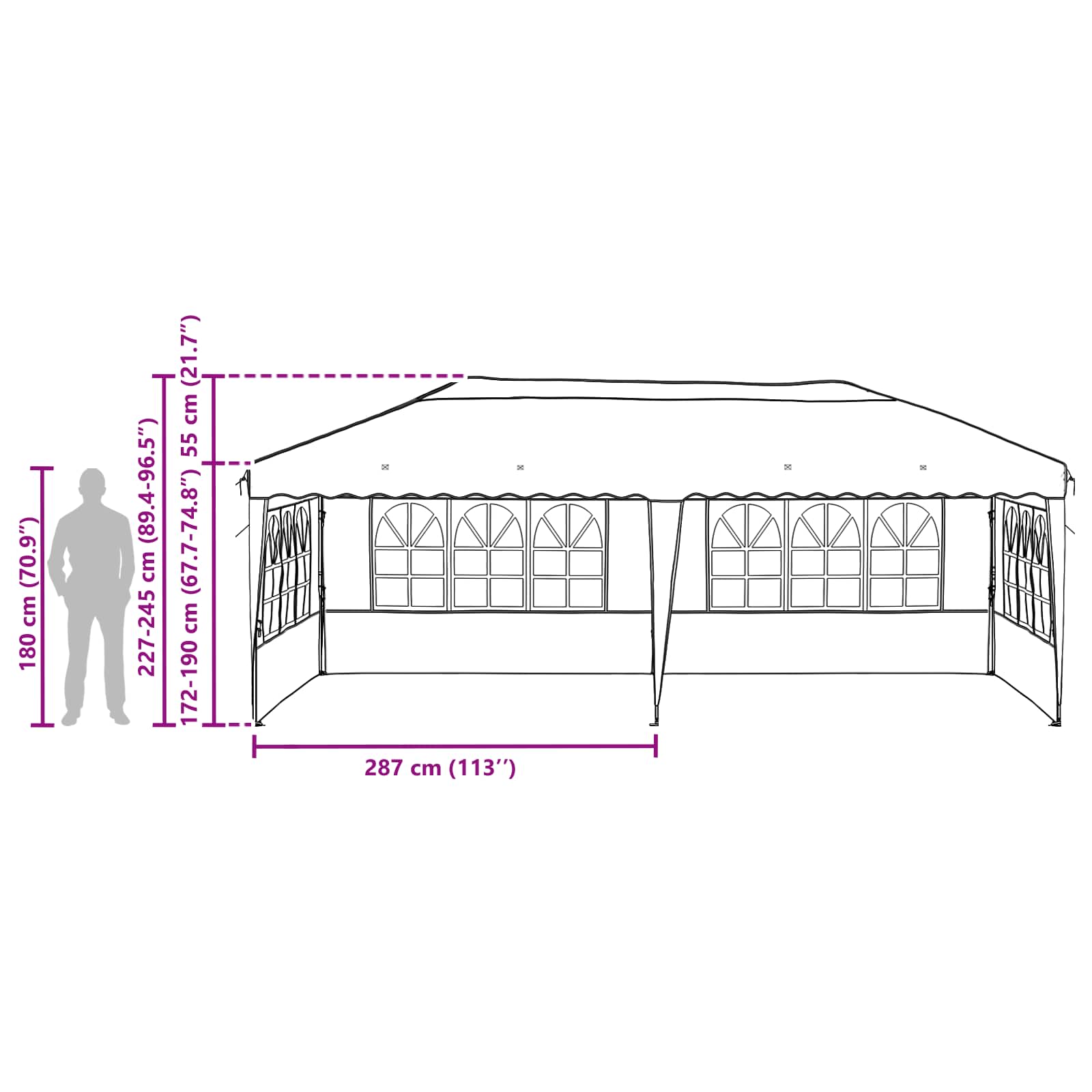 Pop-up Feesttent 575 x 289 x 245 cm Terracotta image 17
