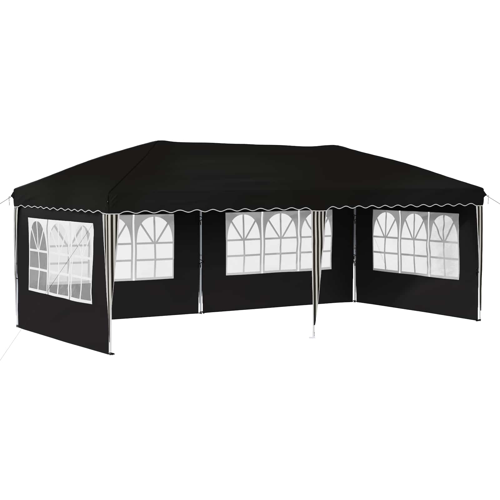 Pop-up Feesttent 575 x 289 x 245 cm Zwart image 2