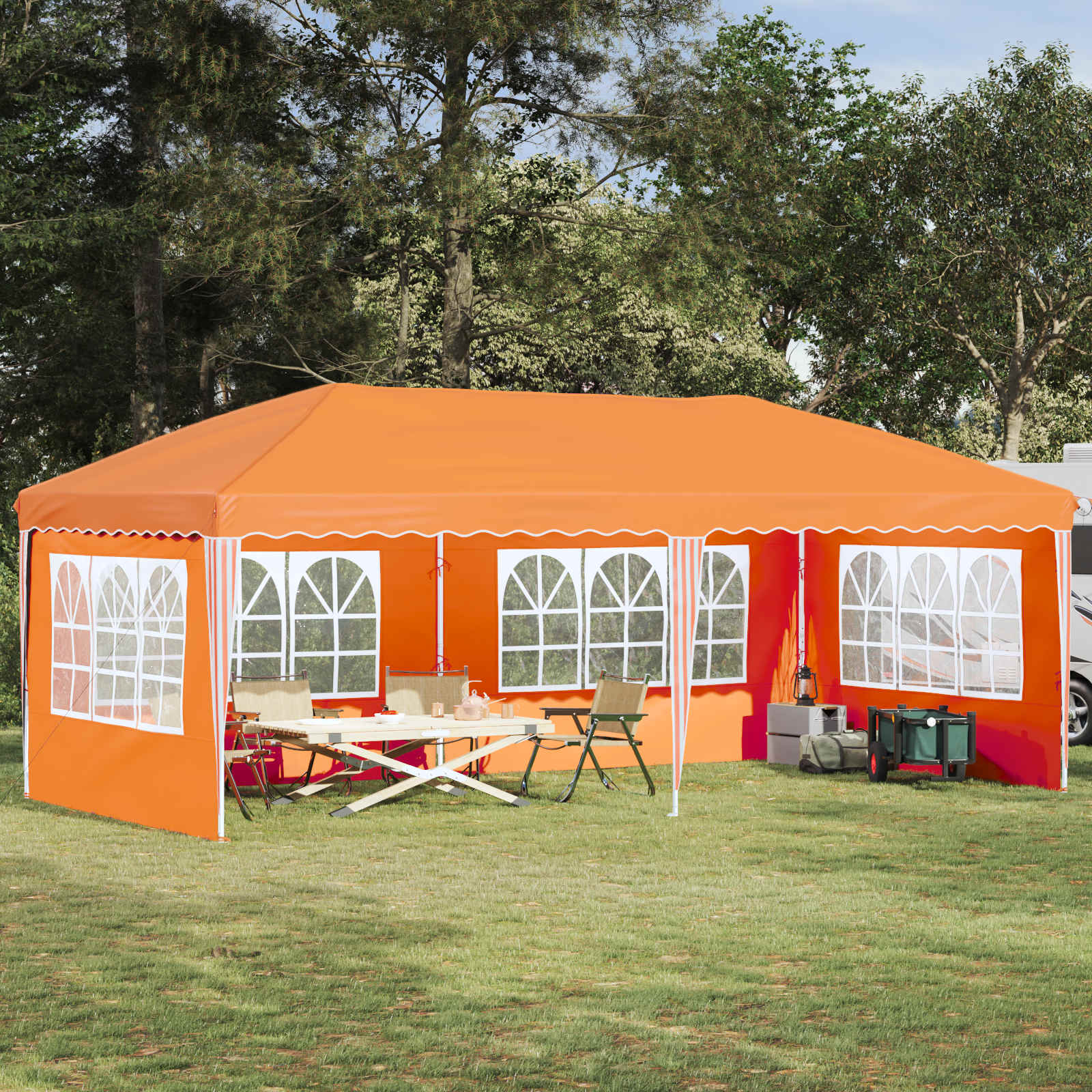 Pop-up Feesttent 575 x 289 x 245 cm Oranje image 1