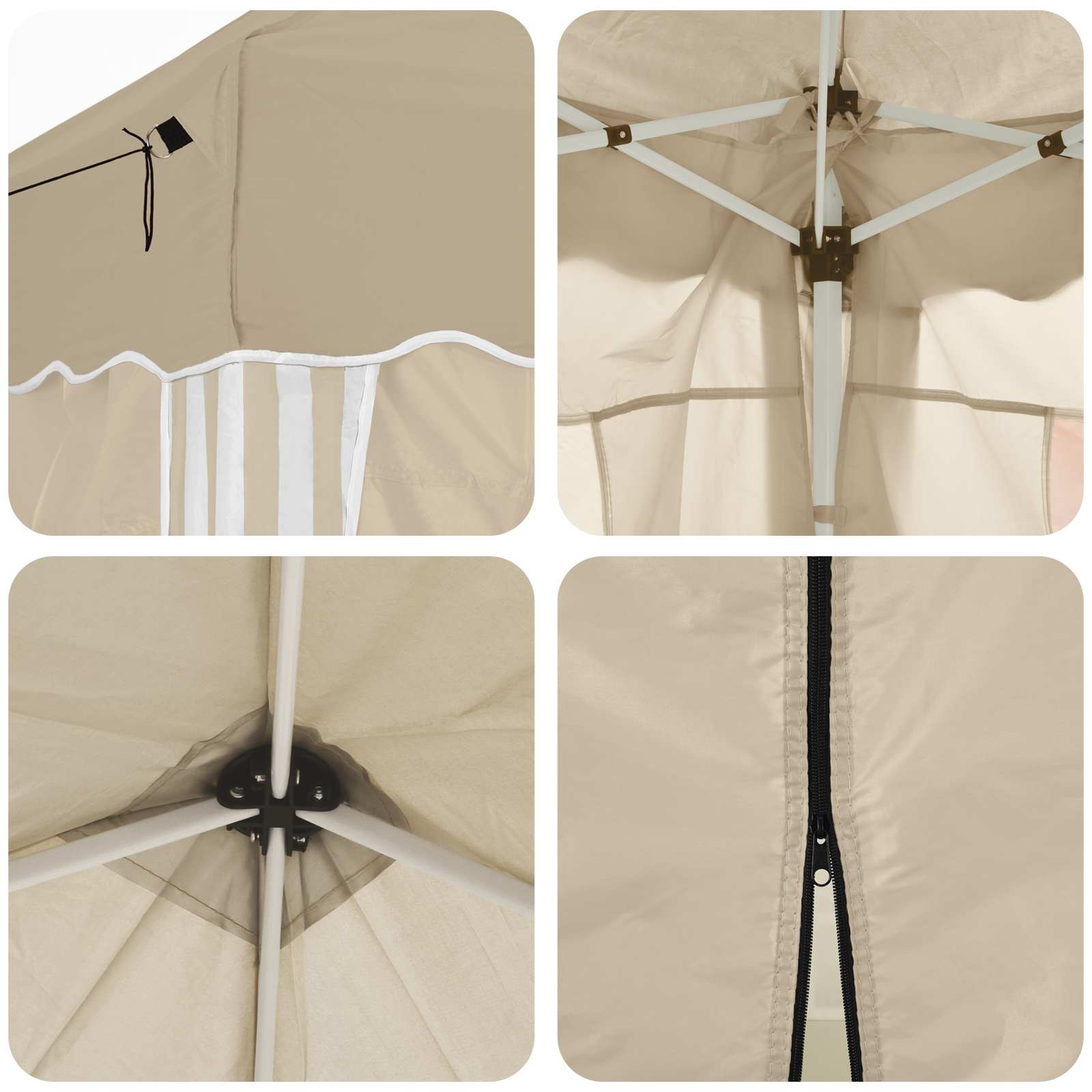 Pop-up Feesttent 575 x 288 x 245 cm Crèmekleurig image 11