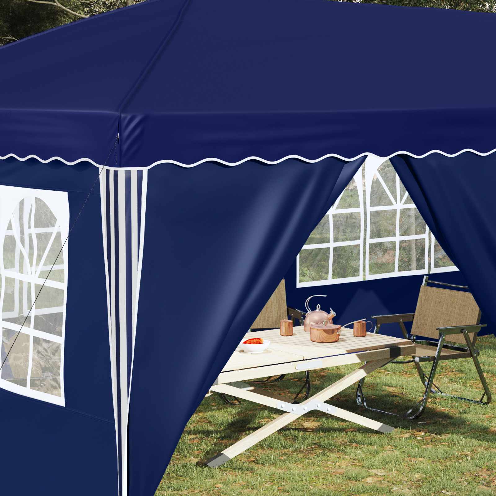 Pop-up Feesttent 575 x 288 x 245 cm Blauw image 3