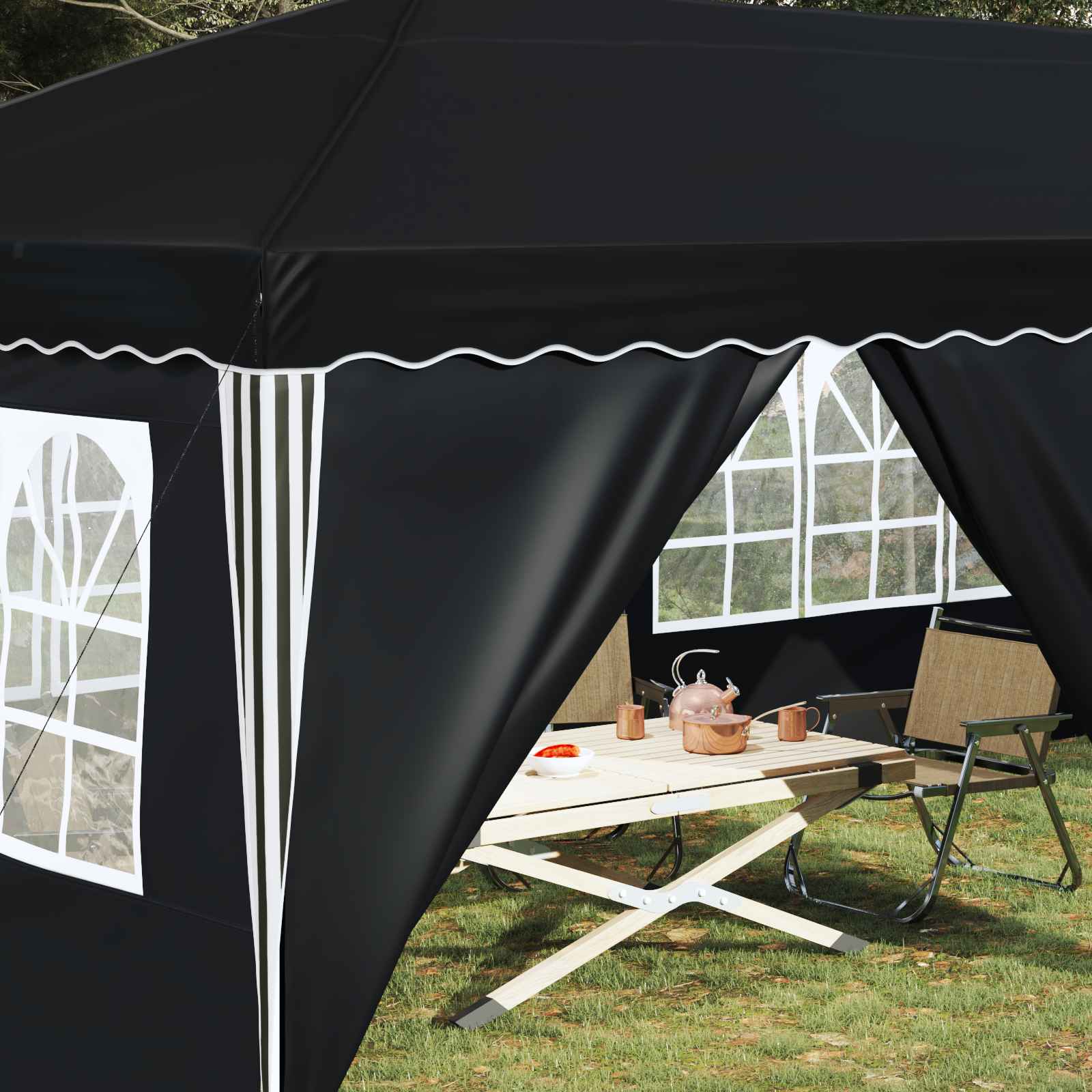 Pop-up Feesttent 575 x 288 x 245 cm Antracietkleurig image 3