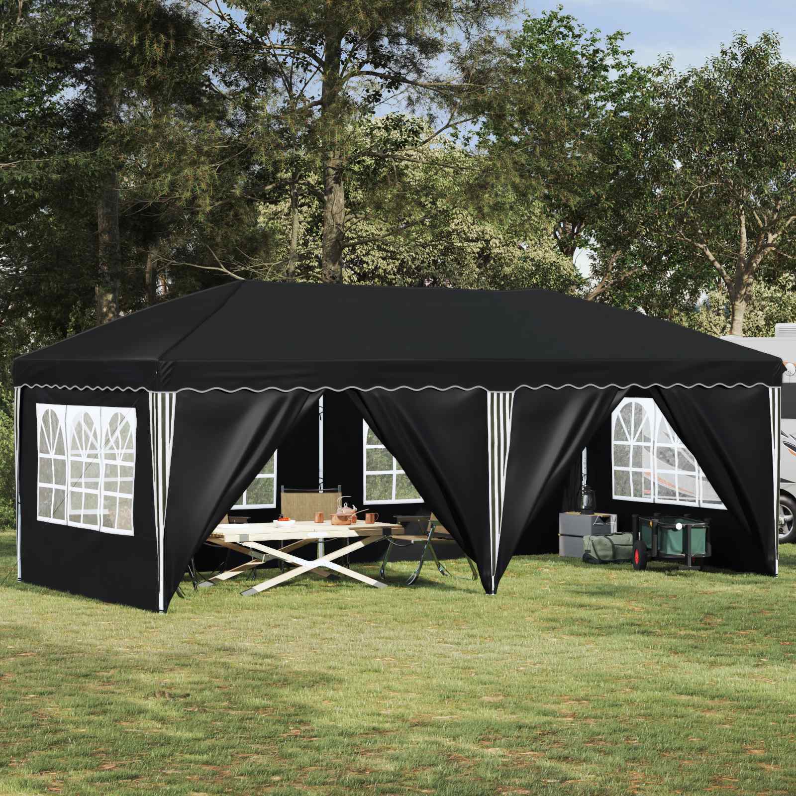 Pop-up Feesttent 575 x 288 x 245 cm Antracietkleurig image 1