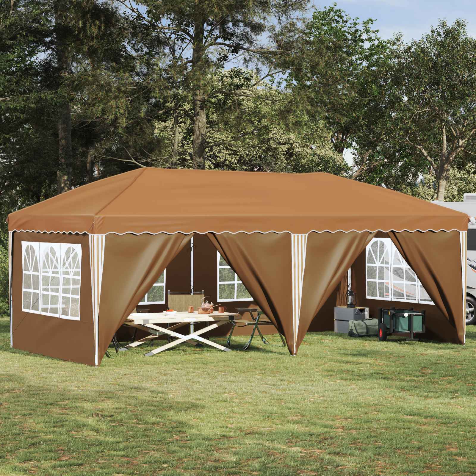 Pop-up Feesttent 575 x 288 x 245 cm Beige image 1