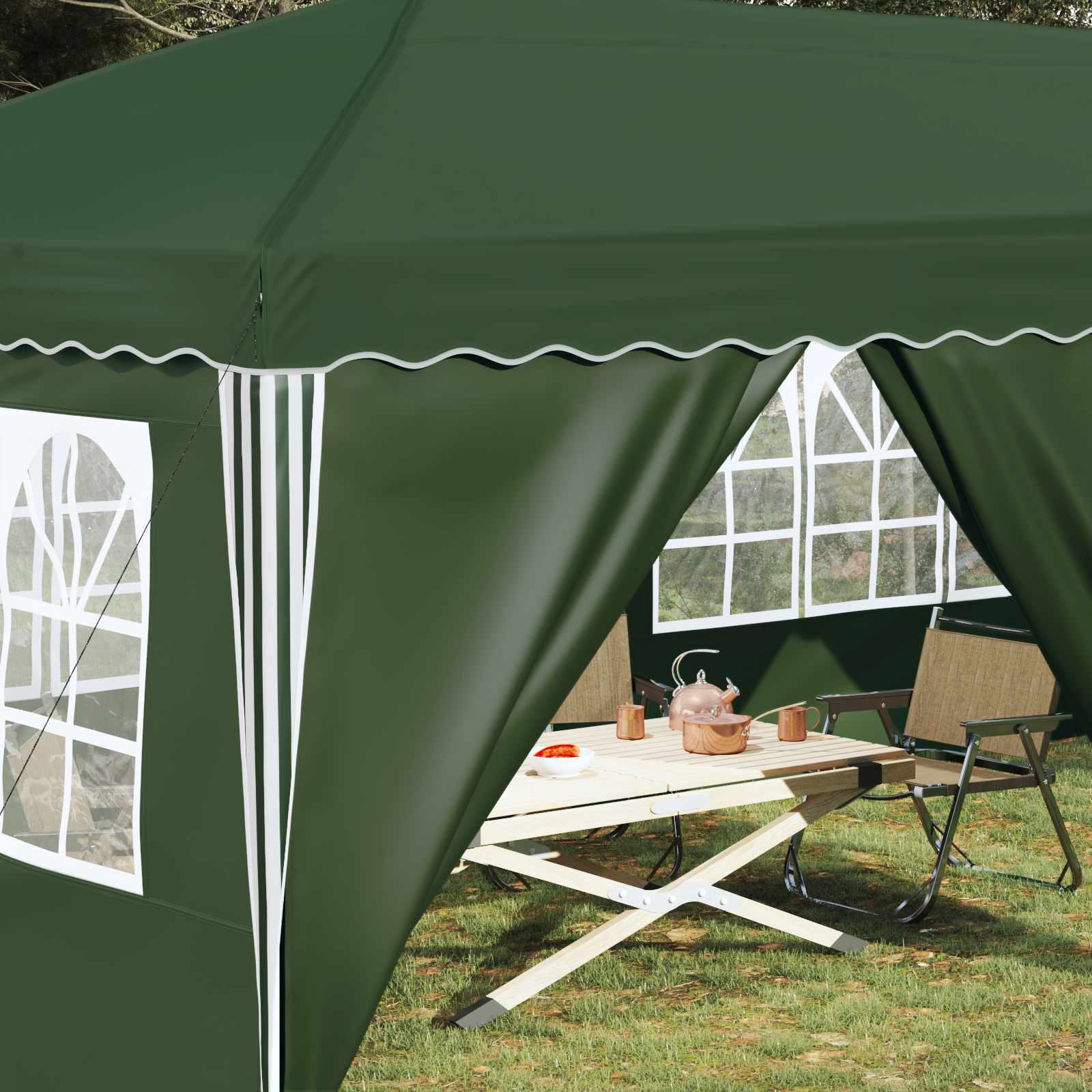Pop-up Feesttent 575 x 288 x 245 cm Groen image 3