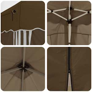 Párty stan s výsuvným stánkem 575 x 288 x 245 cm Taupe - obrázek 11