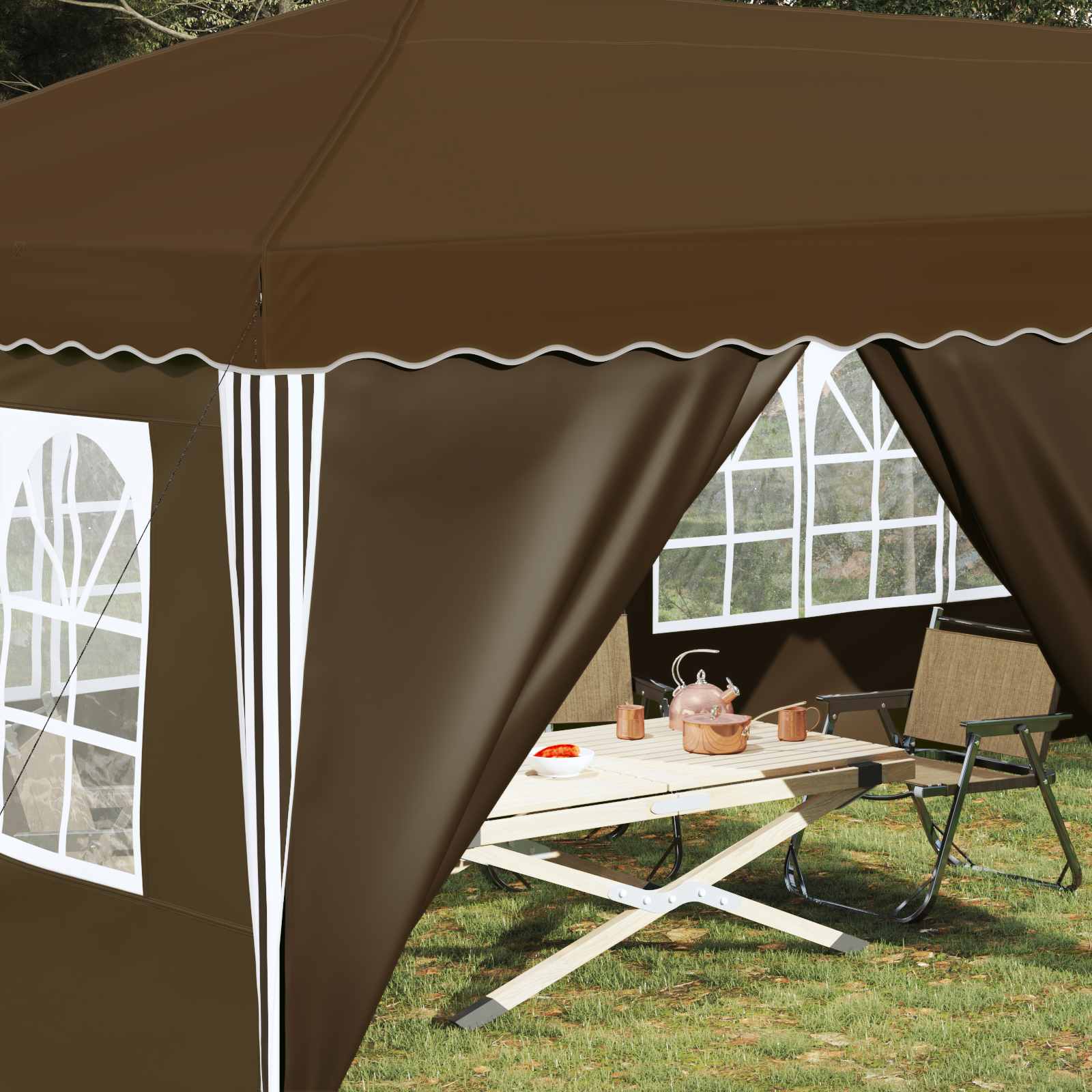 Pop-up Feesttent 575 x 288 x 245 cm Taupe image 3