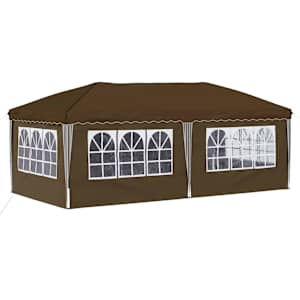 Párty stan s výsuvným stánkem 575 x 288 x 245 cm Taupe - obrázek 8
