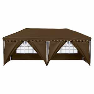 Párty stan s výsuvným stánkem 575 x 288 x 245 cm Taupe - obrázek 6