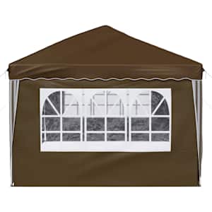 Párty stan s výsuvným stánkem 575 x 288 x 245 cm Taupe - obrázek 7