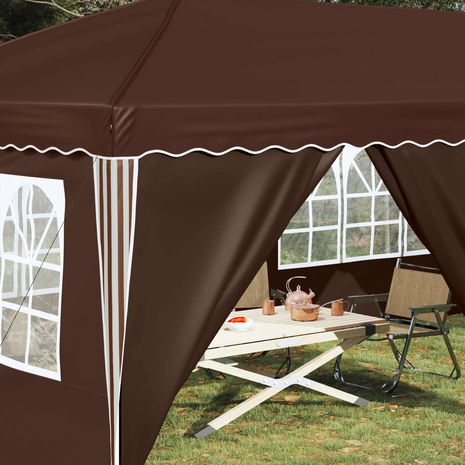 Pop-up Feesttent 575 x 288 x 245 cm Bruin image 3