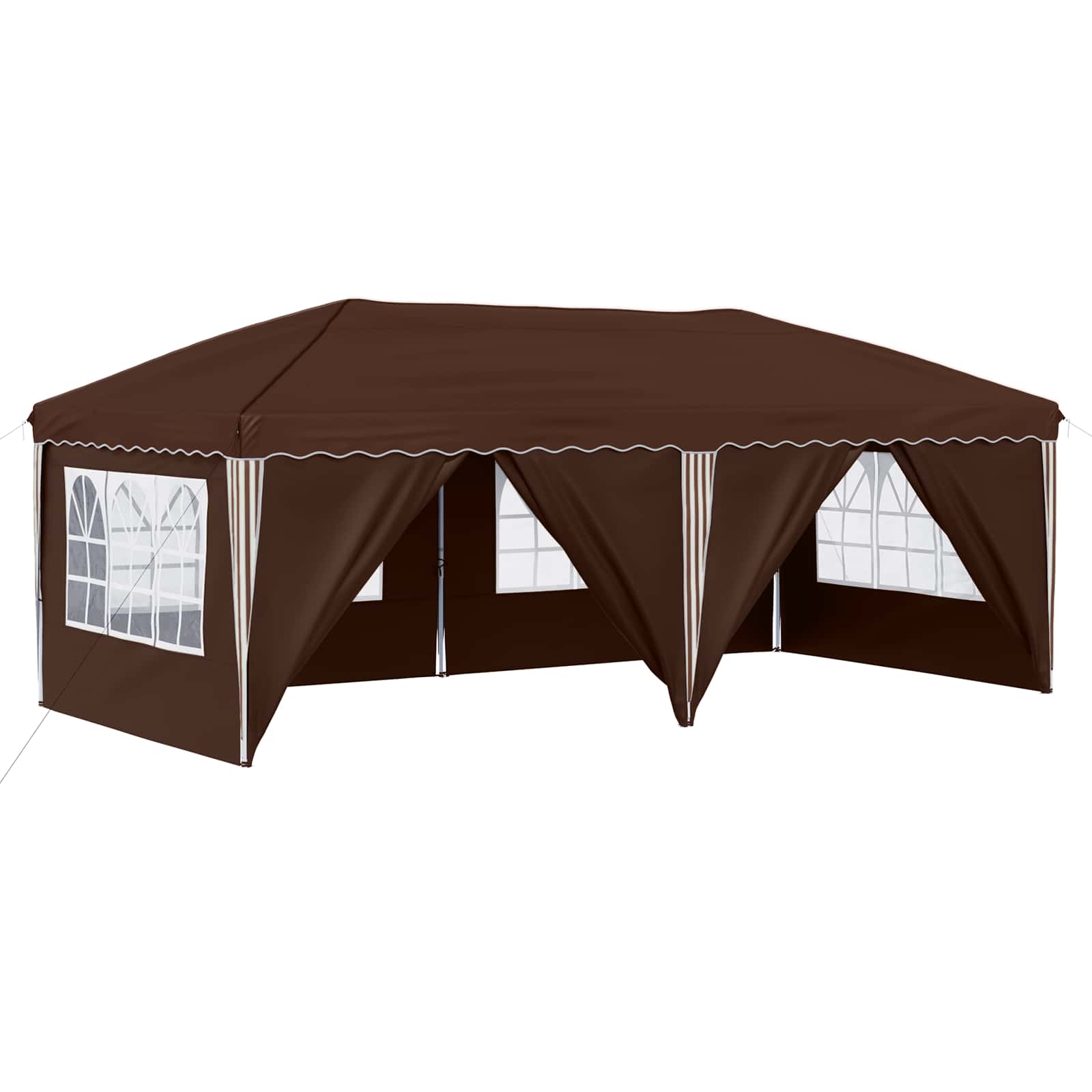 vidaXL Párty stan s výsuvným stánkem 575 x 288 x 245 cm Hnědá