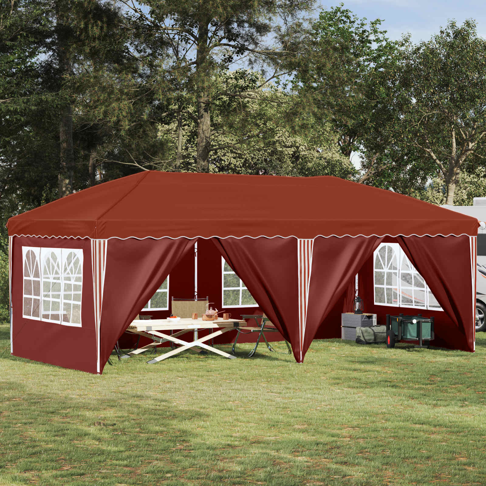 Pop-up Feesttent 575 x 288 x 245 cm Terracotta image 1