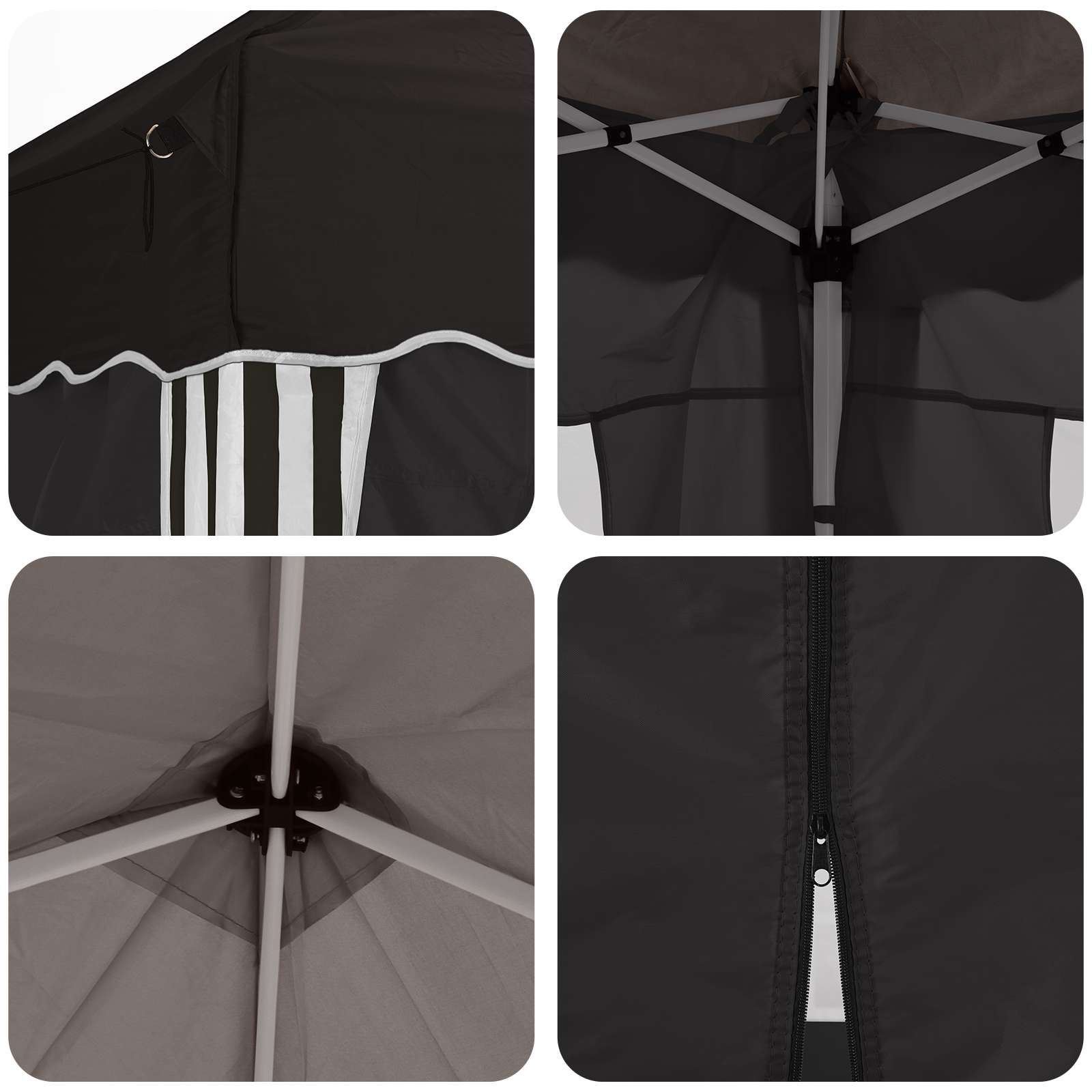 Pop-up Feesttent 575 x 288 x 245 cm Zwart image 11