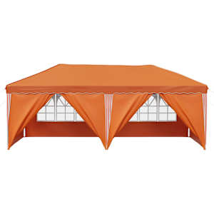 Párty stan s výsuvným stánkem 575 x 288 x 245 cm Oranžová - obrázek 6