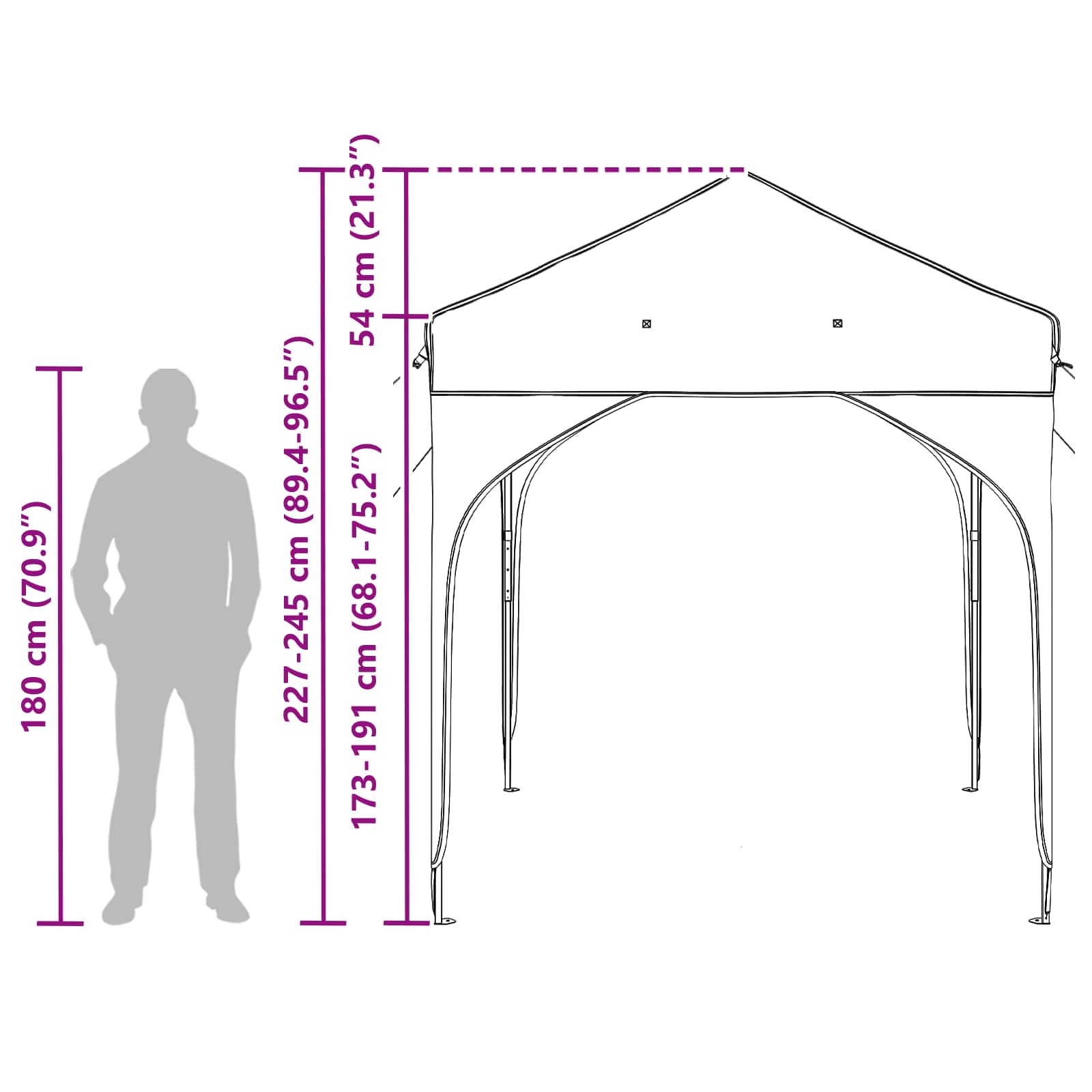 Pop-up Feesttent 194 x 194 x 245 cm Crèmekleurig image 16